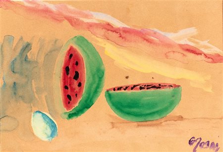 OTTONE ROSAI (Firenze 1895-Ivrea 1957), Natura morta (frutta), 1956