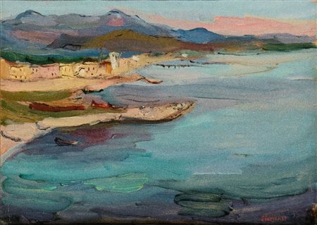 ARNOLDO CIARROCCHI (Civitanova Marche 1916-2004), Tratto di costa nei pressi di Formia, 1940 ca.