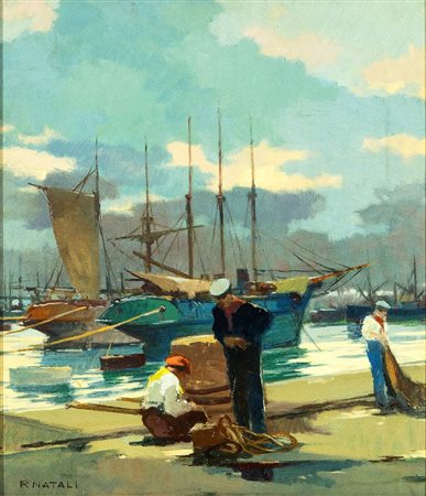 RENATO NATALI (Livorno 1883-1979), Porto di Livorno