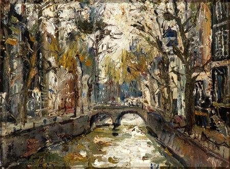 WLODZIMIERZ ZAKRZEWSKI (San Pietroburgo  1916-Polonia 1992), Canale di Amsterdam, 1981