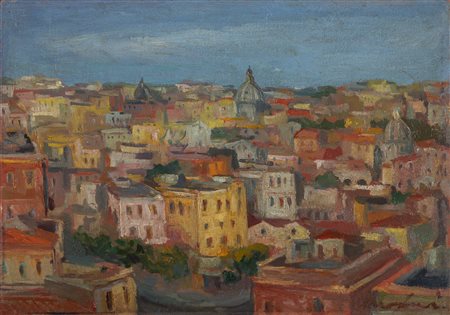 DIPINTO VEDUTA DI ROMA DI MARIO MAFAI