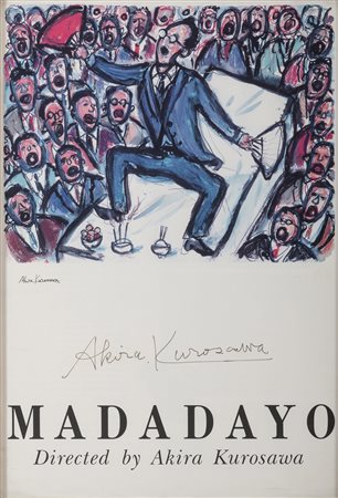 LOCANDINA AUTOGRAFATA DA AKIRA KUROSAWA DI MADADAYO - IL COMPLEANNO, 1993