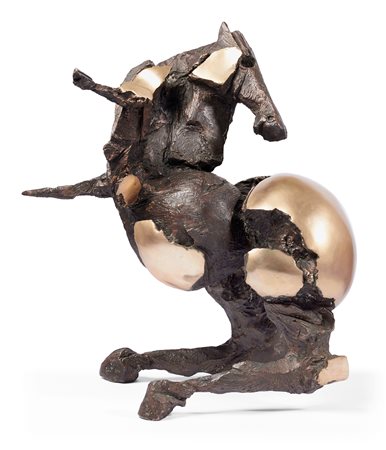 Nag Arnoldi (Locarno, 1928 - Lugano, 2017) Cavallo Scultura in bronzo, cm...