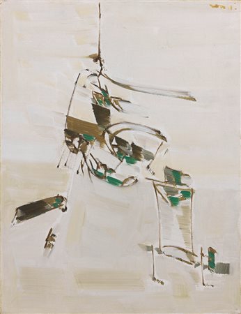 Sergio Romiti (Bologna, 1928 - 2000) Composizione, 1957 Olio su tela, cm...