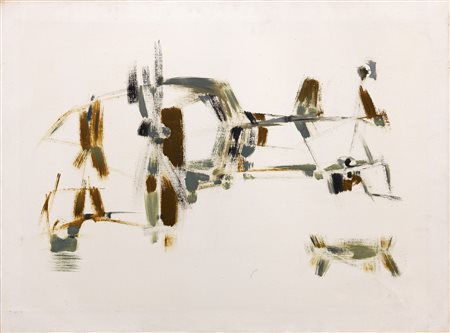 Sergio Romiti (Bologna, 1928 - 2000) Composizione (Disegno su tela), 1952...