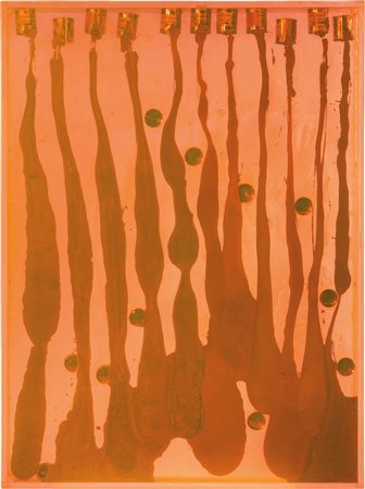 Arman (Nizza, 1928 - 2005) Brume Orange, 1969 Inclusione di barattoli e...