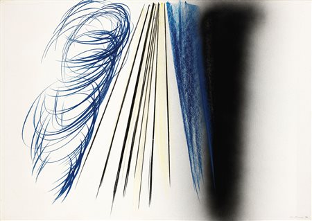 Hans Hartung (Lipsia, 1904 - Antibes, 1989) P 1970-A64, 1970 Pastello e...