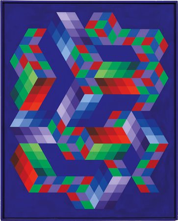 Victor Vasarely (Pecs, 1906 - Parigi, 1997) Babel, 1971 Acrilico su tavola,...