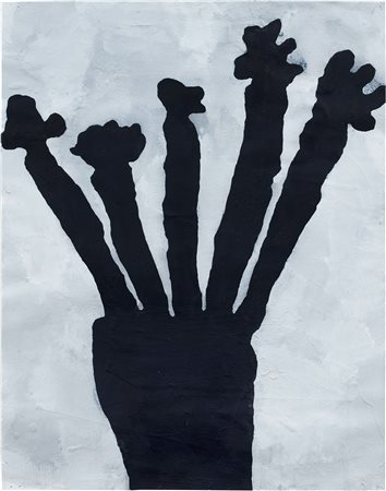 Donald Baechler (Hartford, 1956) Black Flowers, 2014 Gesso, acrilico e...