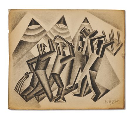 Fortunato Depero "Rissa del 3000" 1925 circa
matita su cartoncino
cm 34,5x40
Fir