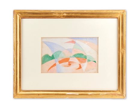 GIACOMO BALLA "Velocità + paesaggio; Linea di velocità + paesaggio" 1913-1914
ac