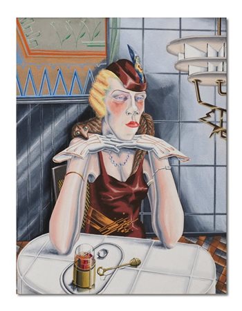 VOLKER BOHRINGER "Al cafè" 1934-35
tempera su carta
cm 47x36
Siglato in basso a