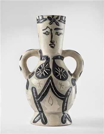 PABLO PICASSO "Vase deux anses hautes (A.R. 141)" 1952
ceramica dipinta, parzial