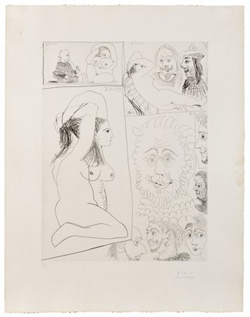 PABLO PICASSO "Bande dessinée, pl. 11, dalla Serie 347" 1968
acquaforte
(lastra