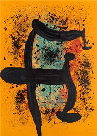 Joan Miró "La cueilleuse d'oranges" 1969
litografia a colori
cm 84x60
Firmato e