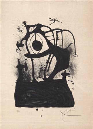 Joan Miró "Le magnétiseur sur toile" 1969
litografia su tela su carta
cm 85x60,2