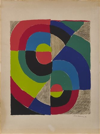 Sonia Delaunay "Composition Orphique" 1972
litografia a colori su carta Arches
c