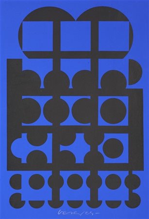 Victor Vasarely "Senza titolo" 
serigrafia a colori
cm 27,2x18,5
Firmato in bass