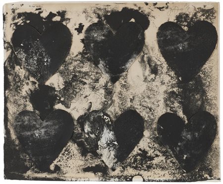 Jim Dine "Dutch Hearts" 1970
litografia e collage
cm 41,8x50,7
firmato e numerat