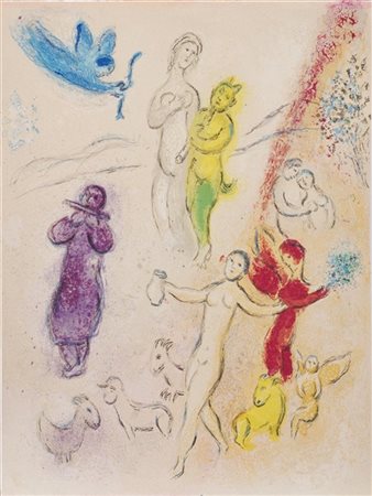 Marc Chagall "La fable de Syringe" 1961
litografia a colori
cm 42x32
Dalla serie