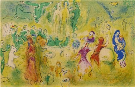 Marc Chagall "Festin nuptial dans la grotte des nymphes" 1961
litografia a color