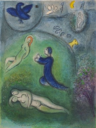 Marc Chagall "Daphnis et Lycénion" 1961
litografia a colori
cm 42x32
Dalla serie