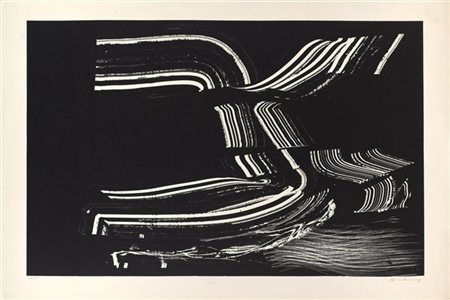 Hans Hartung "Farandole, suite A, pl. IV, pl. XIV" 1970
due litografie
cm 59,5x8