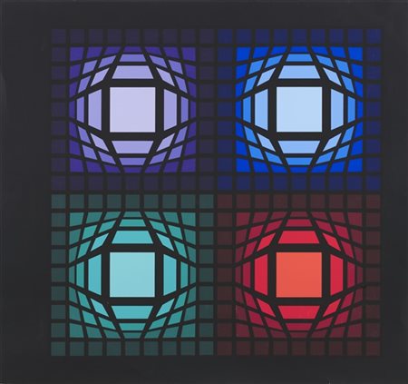 Victor Vasarely "Composition" 
serigrafia a colori
cm 74x70
Firmata in basso a d