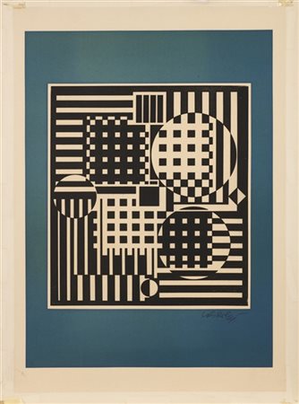 Victor Vasarely "Pleione" 1961-63
litografia
cm 71,7x53
Firmata in basso a destr