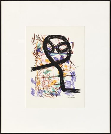 JEAN PAUL RIOPELLE "Parler de corde, Hibou" 1972
litografia a colori
cm 45,6x32