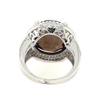 ANELLO IN ORO BIANCO CON SMOKY QUARTZ E DIAMANTI - RNG30513