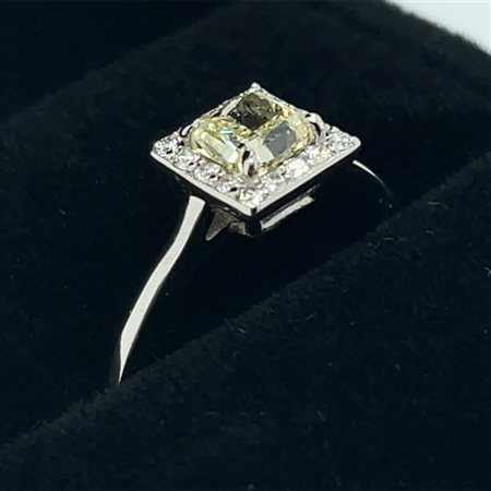 ANELLO IN ORO BIANCO 1.56 GR CON DIAMANTI E BRILLANTI - RNG21214