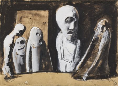 Mario Sironi "Composizione con figure" 1947 circa
tempera, matita grassa e matit