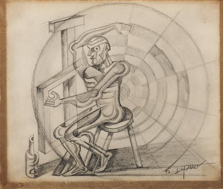 Fortunato Depero "Uomo macchina" 1921
matita su carta
cm 23,7x28
Firmato in bass