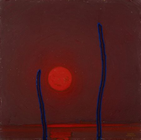 Guido Marussig "Alba di luna sull'estuario" 
olio su cartone pressato
cm 47,3x47