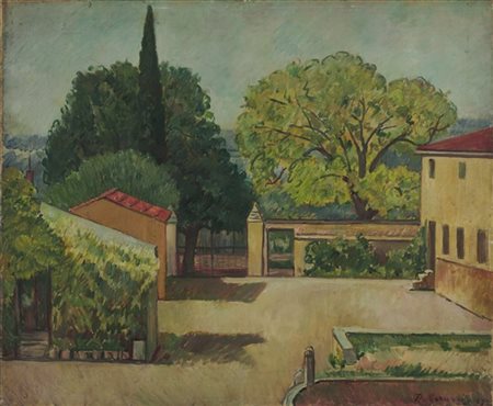 Piero Marussig "Paesaggio (Cortile di una villa)" 1934
olio su tela
cm 70,5x85,5