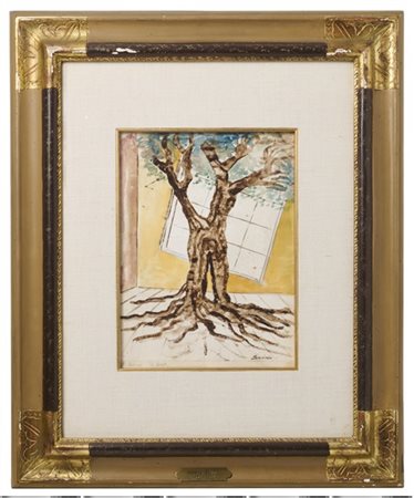 ALBERTO SAVINIO "La Foret" 1926-1927
tempera su carta
cm 27,5x21,5 (cartoncino d