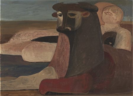 Salvatore Fiume "Toro e donna" 1957
olio su tela su masonite
cm 74x101,5
Firmato