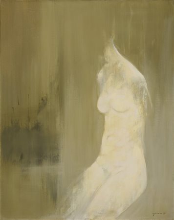 Giuseppe Ajmone "Nudo seduto" 1971
olio su tela
cm 80x65
Firmato e datato 71 in