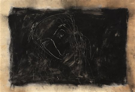 JANNIS KOUNELLIS "Senza titolo" 1979
polvere di carbone su carta
cm 69,8x100
Fir