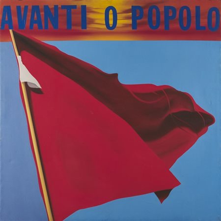 ANTONIO RECALCATI "Avanti o popolo" 1968-72
olio su tela
cm 150x150
Firmato e da