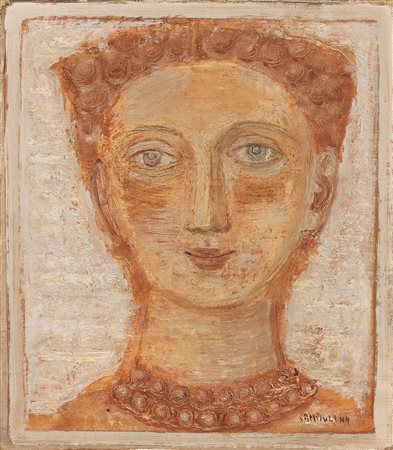 Massimo Campigli (Berlino, 1895 - Saint-Tropez, 1971) Testa femminile, 1944...