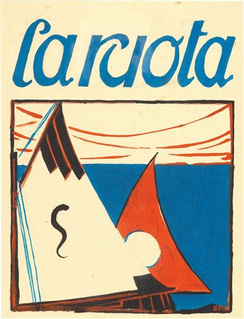 Enrico Prampolini (Modena, 1894 - Roma, 1956) Copertina per la rivista «La...