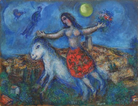 Marc Chagall (Vitebsk, 1887 - Saint Paul de Vence, 1985) L'écuyère à...