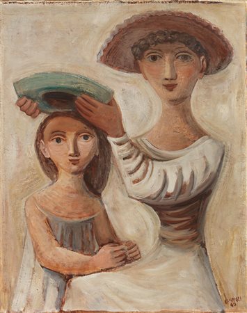 Massimo Campigli (Berlino, 1895 - Saint-Tropez, 1971) Il cappello verde, 1940...