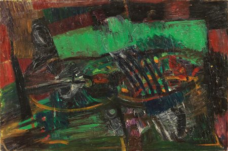 Bruno Cassinari (Piacenza, 1912 - Milano, 1992) Natura morta, 1960 Olio su...