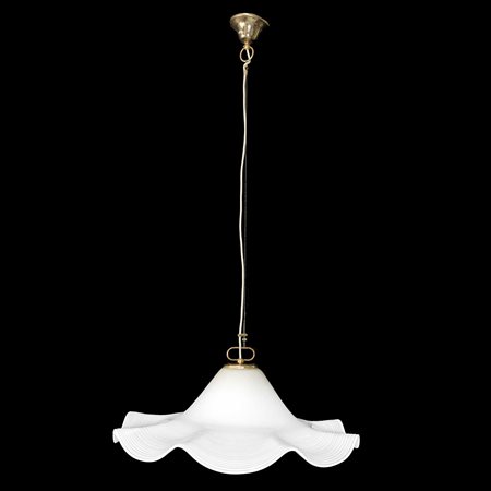 Lampada a sospensione vintage in vetro di Murano bianco Lattimo, 20° secolo