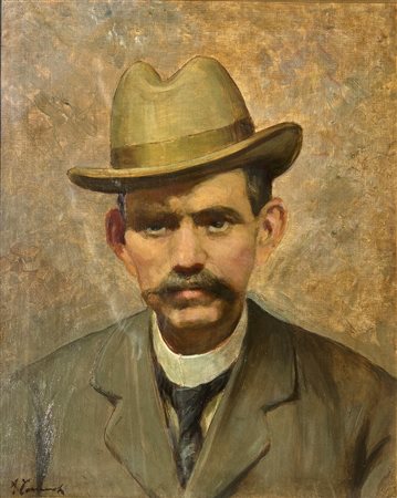 Angiolo Tommasi (1858 - 1923) 
Ritratto di gentiluomo 
olio su tela 49 x 40 cm