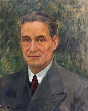 Cipriano Antonio  Mannucci (1882 - 1970) 
Ritratto di gentiluomo 
olio su tela  50 x 40 cm