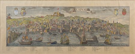 Georg Bathasar Probst (1686 - 1750) 
Neapolis 1970
incisione su carta colorata a mano lastra: 41 x 107 cm